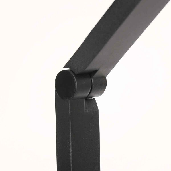 Steinhauer LED стояща лампа Ringlux, черна, метал, регулируема, Затъмняване, Черен, Дневна/трапезария, Метал, Модерен