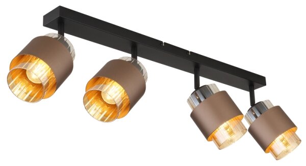 Globo 15560-4C - Точково осветително тяло MILLEY 4xE27/40W/230V черно/бронзово