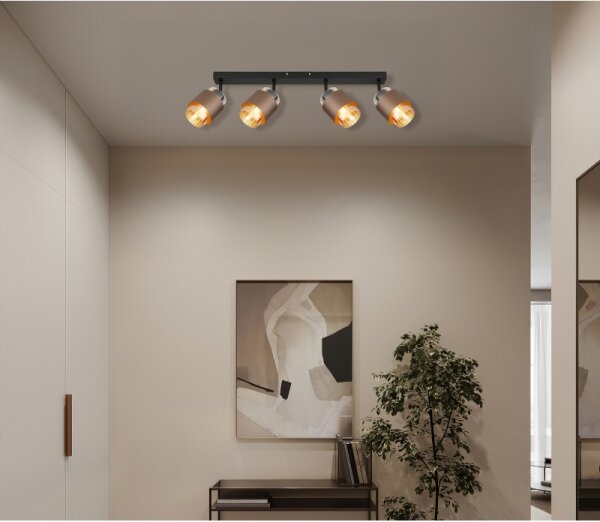 Globo 15560-4C - Точково осветително тяло MILLEY 4xE27/40W/230V черно/бронзово