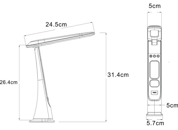 Globo 58476 - LED димируема сензорна презареждаема настолна лампа AVERIE LED/2W/5V