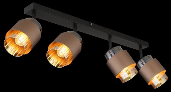 Globo 15560-4C - Точково осветително тяло MILLEY 4xE27/40W/230V черно/бронзово