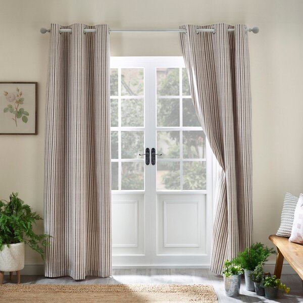 Кафяви пердета в комплект от 2 бр. 168x183 cm Logan Stripe – Catherine Lansfield