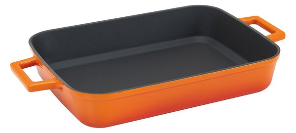 AGNELLI ЧУГУНЕНА ГРИЛ ТАВА SLOW-COOK 22X30 ОРАНЖЕВ