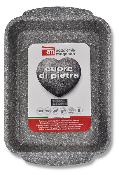 AM ПРАВОЪГЪЛНА ТАВА ЗА ПЕЧЕНЕ CUORE DI PIETRA 30CM