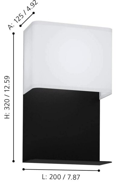 Eglo 99069 - LED стенно осветително тяло с рафт GALDAKAO LED/5,4W/230V