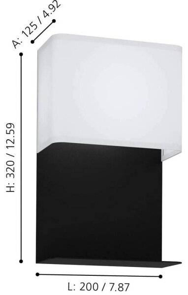 Eglo 99069 - LED стенно осветително тяло с рафт GALDAKAO LED/5,4W/230V