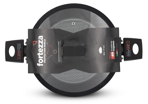 AM ТИГАН С ДВЕ ДРЪЖКИ+КАПАК FORTEZZA 28CM