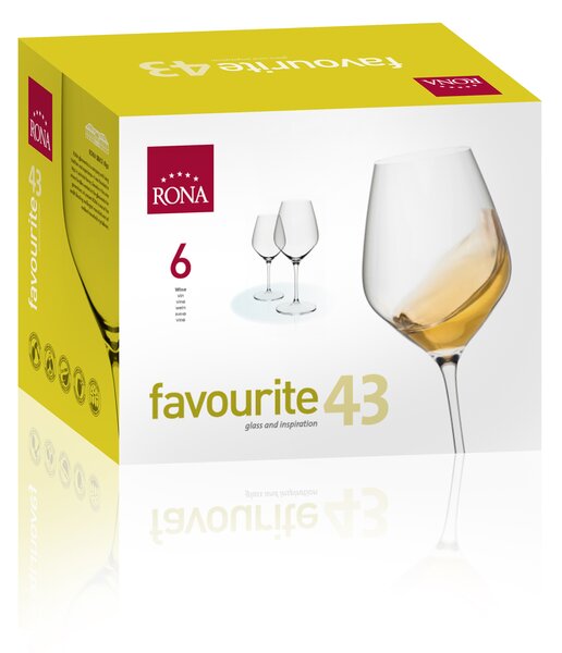 RONA ЧАШИ ЗА ВИНО FAVOURITE 7361/1P 430ML, 6БР