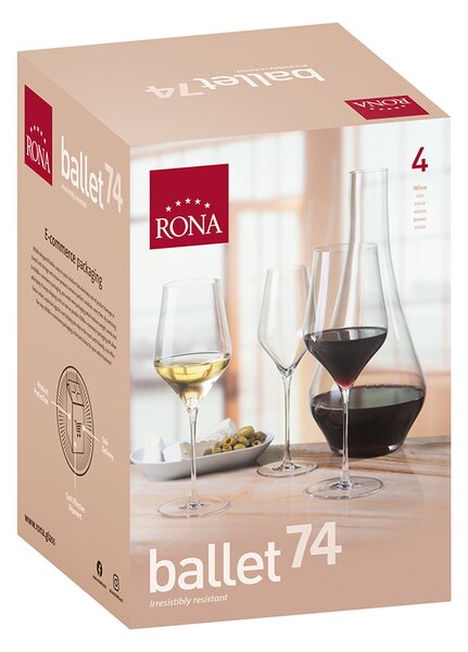 RONA ЧАШИ ЗА ВИНО BALLET 7457 520ML, 4БР