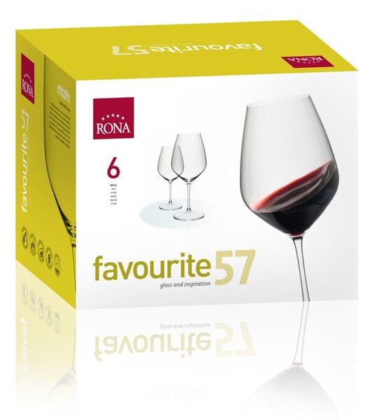 RONA ЧАШИ ЗА ВИНО FAVOURITE 7361/2P 570ML, 6БР