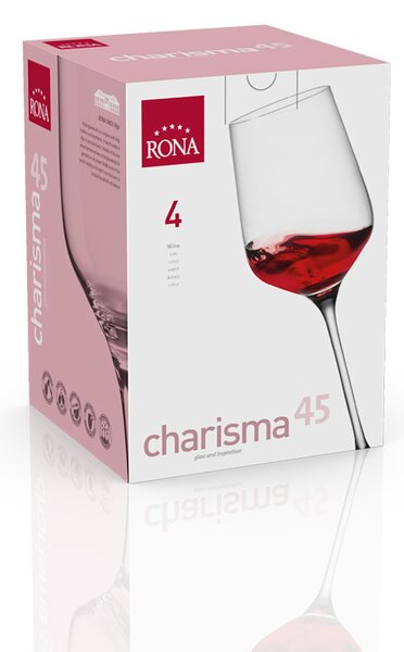 RONA ЧАШИ ЗА ВИНО CHARISMA 6044 450ML, 4БР