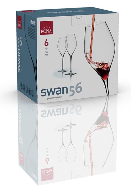 RONA ЧАШИ ЗА ВИНО SWAN 6650 560ML, 6БР