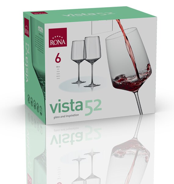 RONA ЧАШИ ЗА ВИНО VISTA 6839 520ML, 6БР