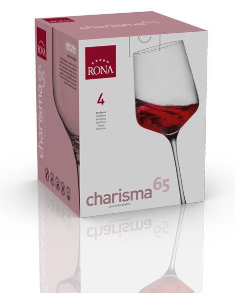 RONA ЧАШИ ЗА ВИНО CHARISMA 6044 650ML, 4БР