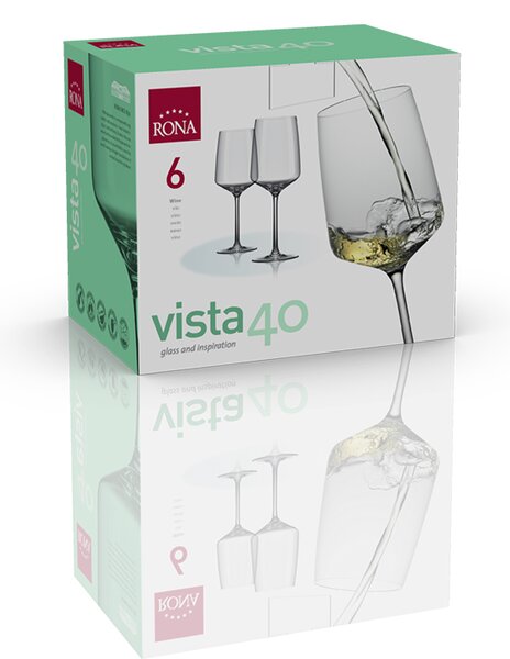 RONA ЧАШИ ЗА ВИНО VISTA 6839 400ML, 6БР
