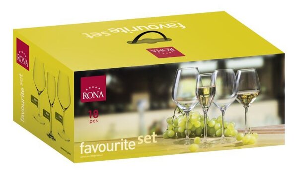 RONA КОМПЛЕКТ ЧАШИ ЗА ВИНО FAVOURITE HOME SET 18БР