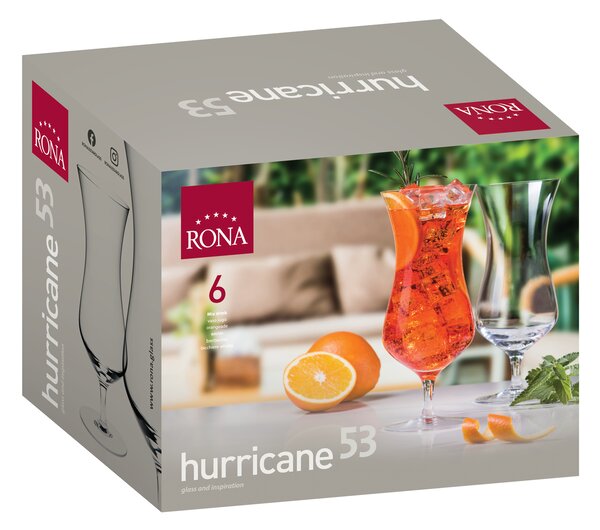 RONA КОКТЕЙЛНИ ЧАШИ HURRICANE 7475 530ML, 6БР