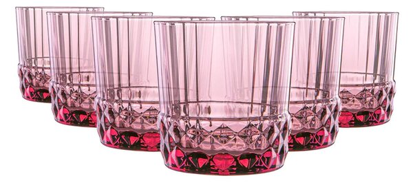 BORMIOLI ROCCO ЧАШИ AMERICA'20S 300ML 6БР РОЗОВИ