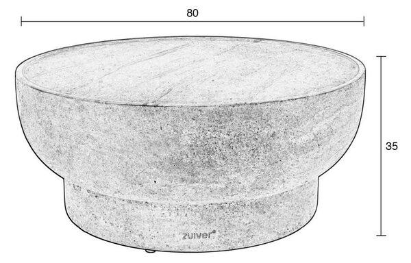 Кръгла масичка за кафе от декор от камък в естествен цвят ø 80 cm Noble – Zuiver