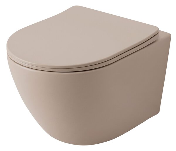 Комплект Конзолна WC Чиния Focus + Умивалник за Плот Rea Focus Taupe
