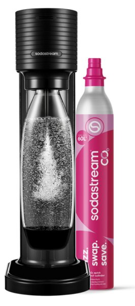 Машина за газирана вода SodaStream GAIA, 1 л, Ръчна карбонизация, 2 степени, Без BPA, Черен