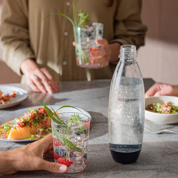 Машина за газирана вода SodaStream ART, 1 л, Ръчна карбонизация, 2 степени, Без BPA, Черен/сребрист