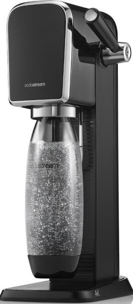 Машина за газирана вода SodaStream ART, 1 л, Ръчна карбонизация, 2 степени, Без BPA, Черен/сребрист