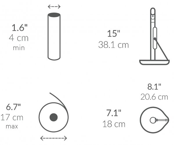 Поставка за кухненска хартия с вграден спрей за повърхности SimpleHuman KT1196, 177 мл, 20.3х17.8х38.1 см, Матов инокс