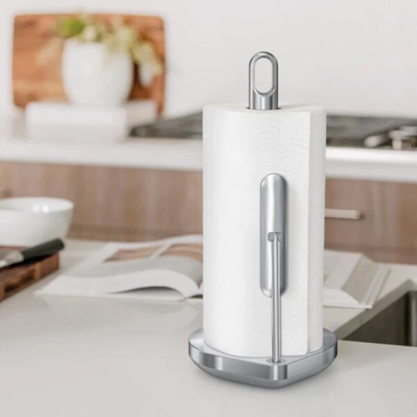 Поставка за кухненска хартия с вграден спрей за повърхности SimpleHuman KT1196, 177 мл, 20.3х17.8х38.1 см, Матов инокс