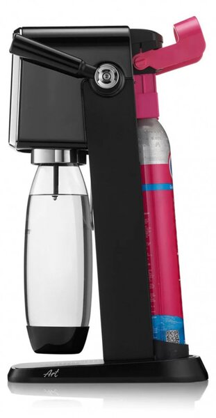 Машина за газирана вода SodaStream ART, 1 л, Ръчна карбонизация, 2 степени, Без BPA, Черен/сребрист