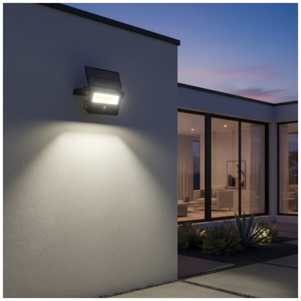 LED соларен прожектор със сензор NCS G2 LED/20W/3,7V 3000/4000/6500K IP54 2600 mAh