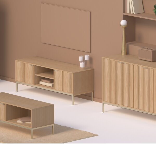 5five - телевизионен шкаф KUBI 120 x 40 см, кафяв