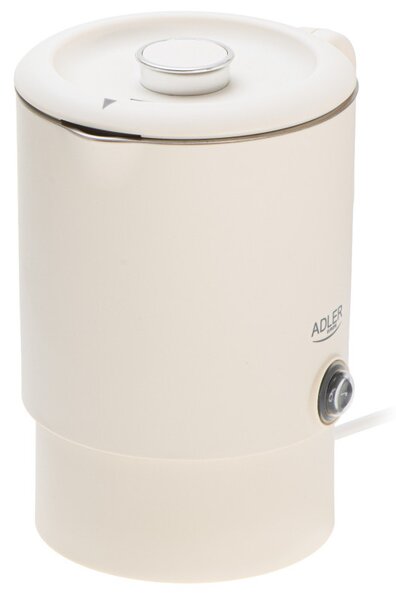 Електрическа кана за туризъм Adler AD 1388b, 650W, 0.8 л, Сваляем капак, Въртяща се основа, Бежов