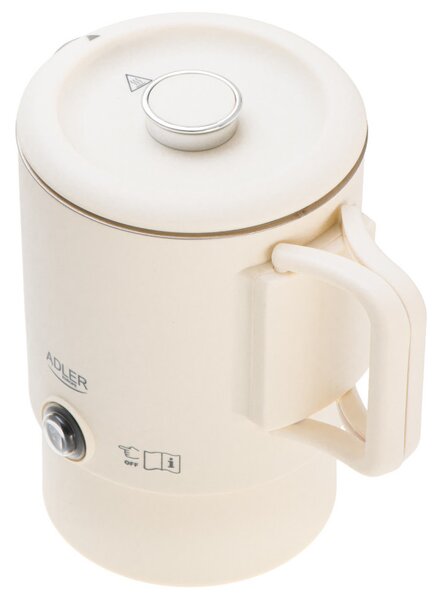 Електрическа кана за туризъм Adler AD 1388b, 650W, 0.8 л, Сваляем капак, Въртяща се основа, Бежов
