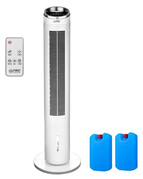 Вентилатор кула и въздушен охладител 2в1 First Austria FA-5560-4, 60W, 3 скорости, Тъч панел, Дистанционно, Таймер 12 часа, Бял