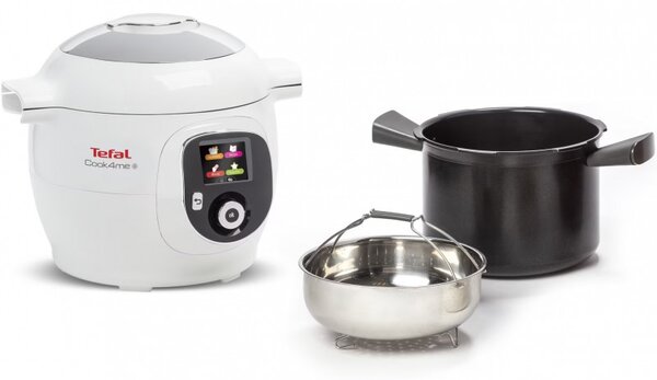Мултикукър Tefal CY851130 Cook4me, 1600 W, 6 л, 6 режима на готвене, 150 вградени рецепти, Отложен старт, Запазване на топлина, Бял