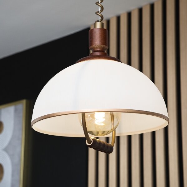 Висяща лампа RAMONA 1xE27/60W/230V беж/тъмнокафява