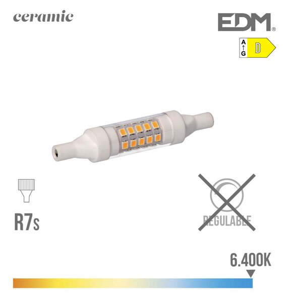 LED крушка EDM D 5,5 W R7s 600 lm (6400K)