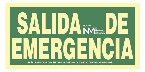 Плакат Normaluz Salida de emergencia PVC