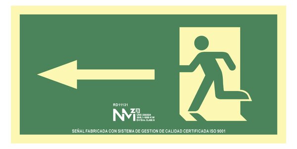 Плакат Normaluz Evacuación flecha izquierda PVC (32 x 16 cm)