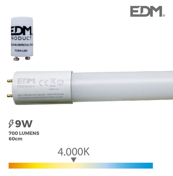 LED тръба EDM 9 W T8 F 700 lm (4000 K)