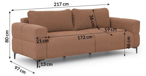Теракотен диван 217 cm Helio – Ropez