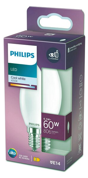 LED крушка Philips Vela y lustre E14 806 lm