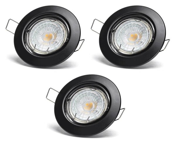 Aigostar - Комплект 3x LED вградено осветително тяло 1xGU10/4,5W/230V 4000K черно
