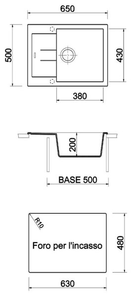 PLADOS КУХНЕНСКА МИВКА ELEGANCE 65-10 650?500 ТИТ