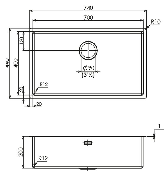 PLADOS КУХНЕНСКА МИВКА MAKI ST-R 74-00 740?440 ИН