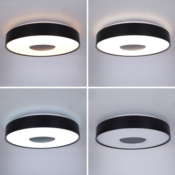 Brilagi - димируемо LED таванно осветително тяло JAMIS LED/48W/230V Ø 39 см черно + дистанционно управление