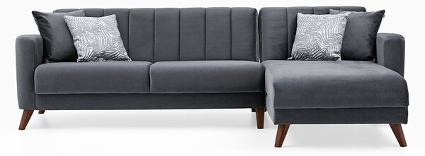 DOGTAS ЪГ.ХОЛНА ГАРНИТУРА LOFT ТЪМНО СИВ 265/81/80