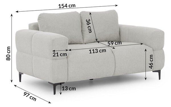 Светлосив диван 154 cm Helio – Ropez