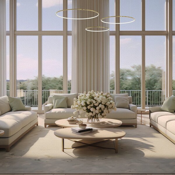 Milagro Lighting LED висяща лампа Saturno, златист, 3-светлинна, метал, 4000 K, Злато / месинг, Дневна/трапезария, Метал, Модерен